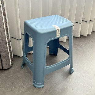 塑料凳子加厚客厅家用餐桌椅子熟胶防滑方凳成人高V凳塑胶凳可叠