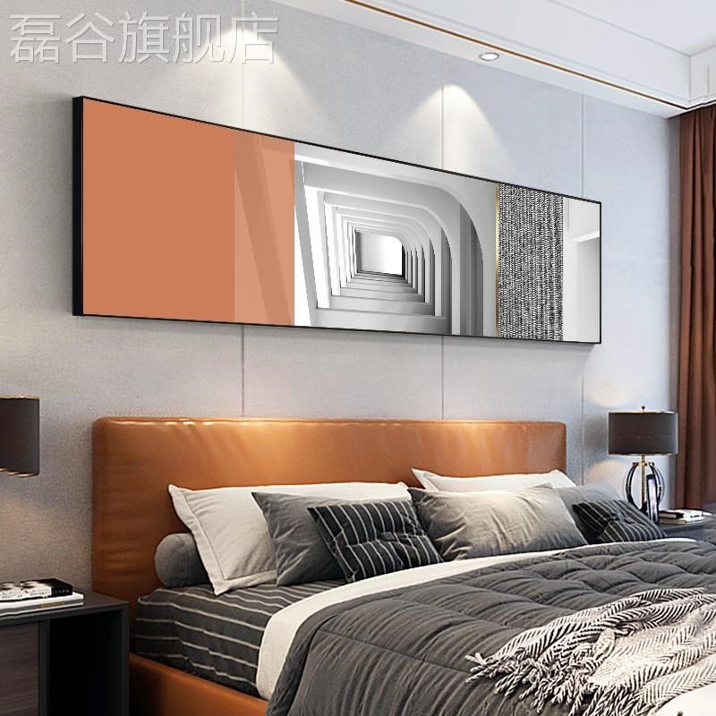 网红卧室装饰画抽象m几何现代简约床头挂画线条间轻店奢酒主卧房图片