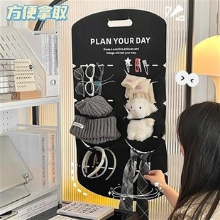 家用壁挂b收纳袋免打孔门后墙上置物架挂袋简约多功能学生宿舍挂