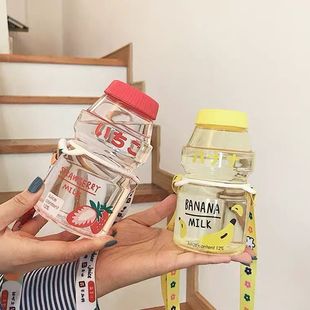 女生F高颜值夏天用防摔可爱儿童水 仙女杯子草c莓水杯塑料学生韩版