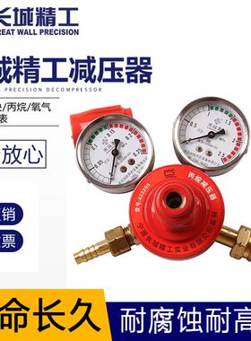 长城精工氧气表减压器氩气精密压力表乙炔表丙烷表二氧化碳连接阀