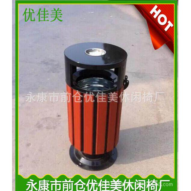 户外防腐木垃圾桶钢木塑木垃圾桶小区环卫垃圾箱定做带内胆