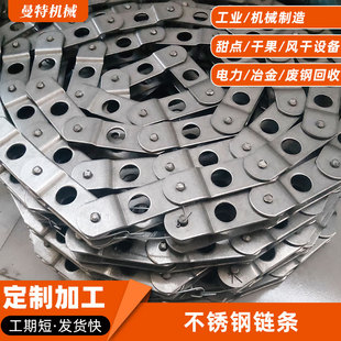工業(yè)傳動(dòng)鏈條304不銹鋼異型鏈B條定制大節(jié)距T單雙側(cè)帶耳彎板傳