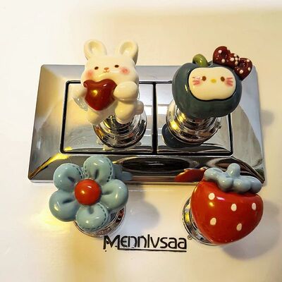 新款可爱马桶按键省力美甲辅助卫生间装饰创意按压按钮通用防水