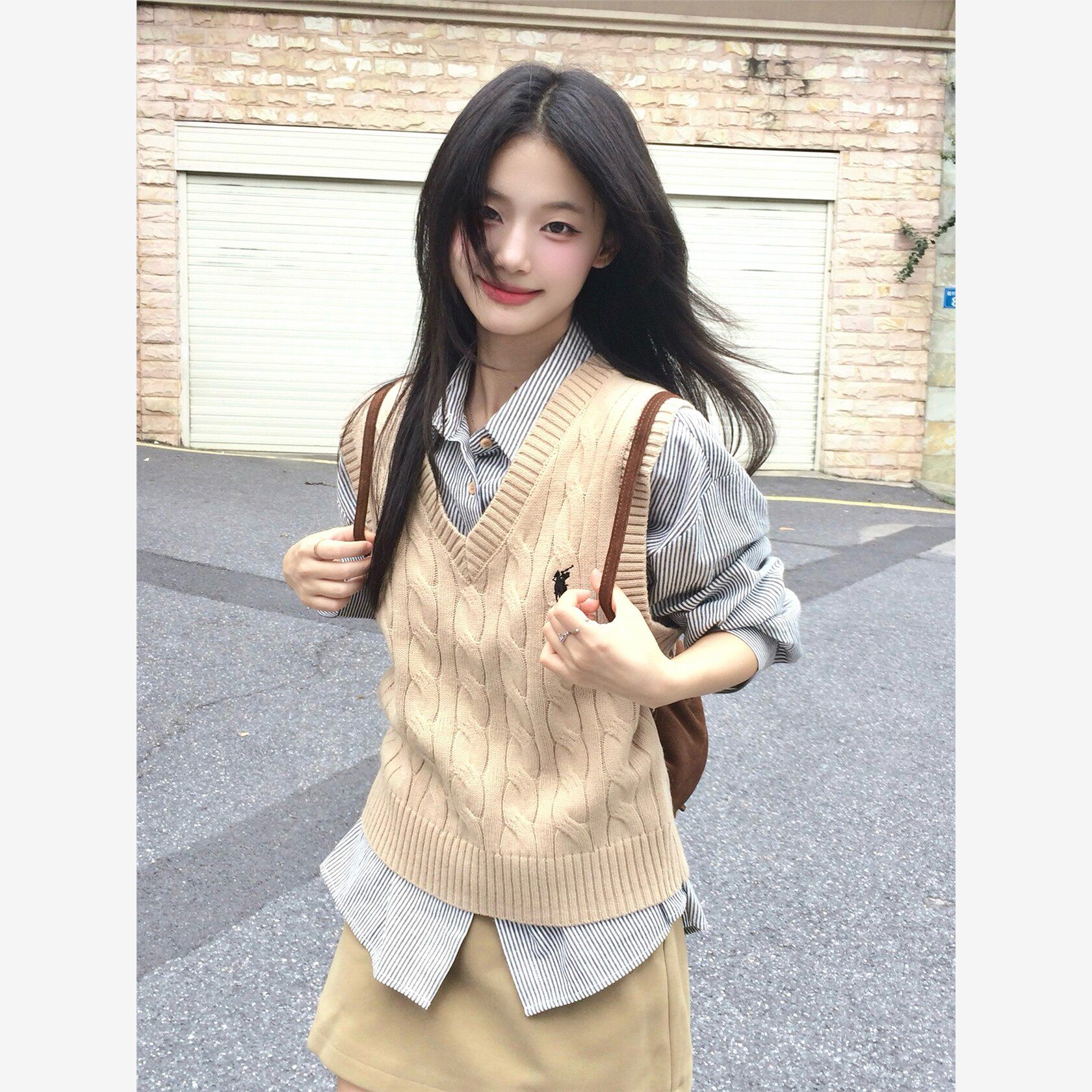 小仙倪子无袖毛衣马甲女款秋季韩系流行叠穿毛织巨好看绝美小上衣
