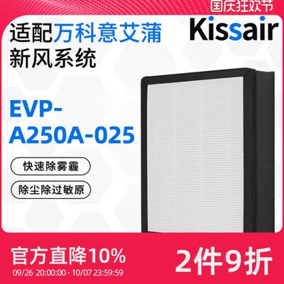 适配万科意艾蒲新风机滤芯EVP-A250A-025过滤网高效除雾霾