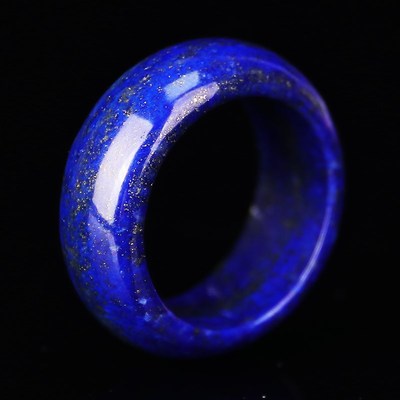 吴老头水晶 天然老矿青金石戒圈戒B指跑环 个性指环男女款饰品礼