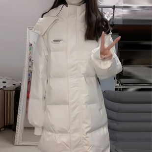 冬2C024年新款 女生超好看连帽棉服女中长款 高级感宽松百搭棉衣