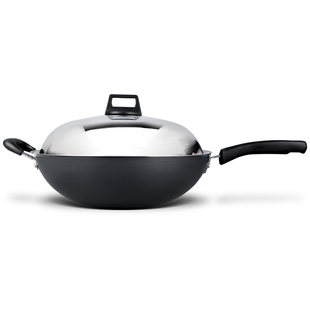 板和牌圆底铁锅炒锅生锈无涂层沾锅家用老式炒锅瓦斯炉适用