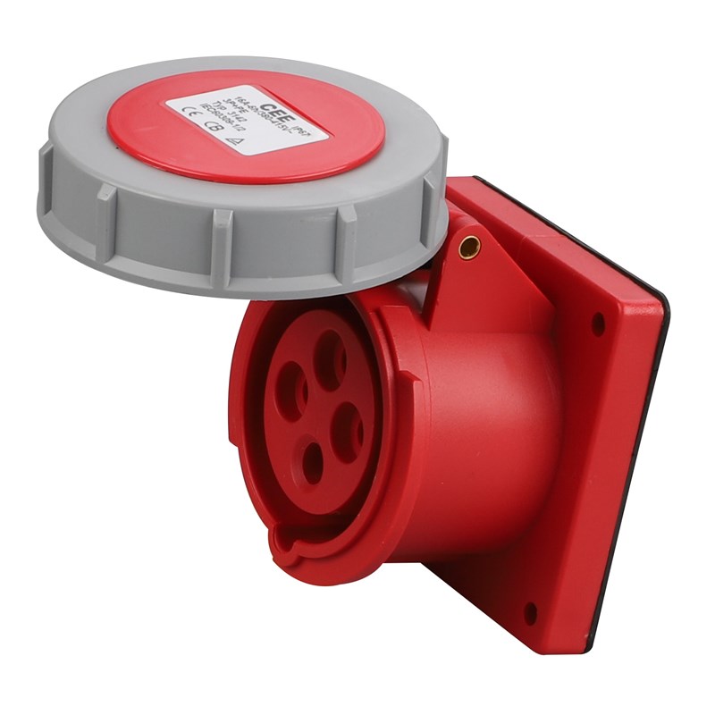 CEE16A-6H/32A4芯/IP67工?防水插?三相四?380V安全配?箱插座