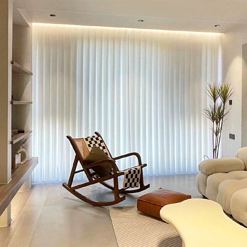 魔方 电动梦幻帘电机窗帘纱帘竖百叶轨道高端客厅垂直帘手动阳台