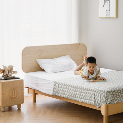 等等几木 奶酪床 枫木全实木儿童床调靠背单人床男孩女孩儿童房