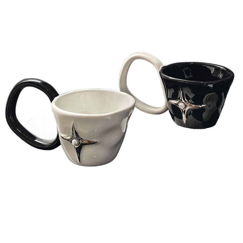 态生活中古风玄关陶瓷咖啡杯酒杯黑色杯架仿真蝴蝶兰瓶束,家居饰品,装饰摆件,淘宝优惠券,粉丝福利购,淘宝优惠卷