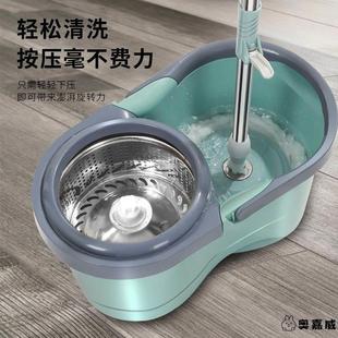免手洗拖布家用拖把桶客厅u自动甩水传统懒人拖地墩布甩干桶旋转