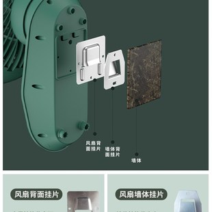 家用电风扇挂墙壁免打孔厨房风扇挂壁 速发空气循环扇壁扇m壁挂式