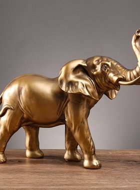 现代简约树脂创意招财大象工艺品摆件 家居办公室桌面装饰品摆件