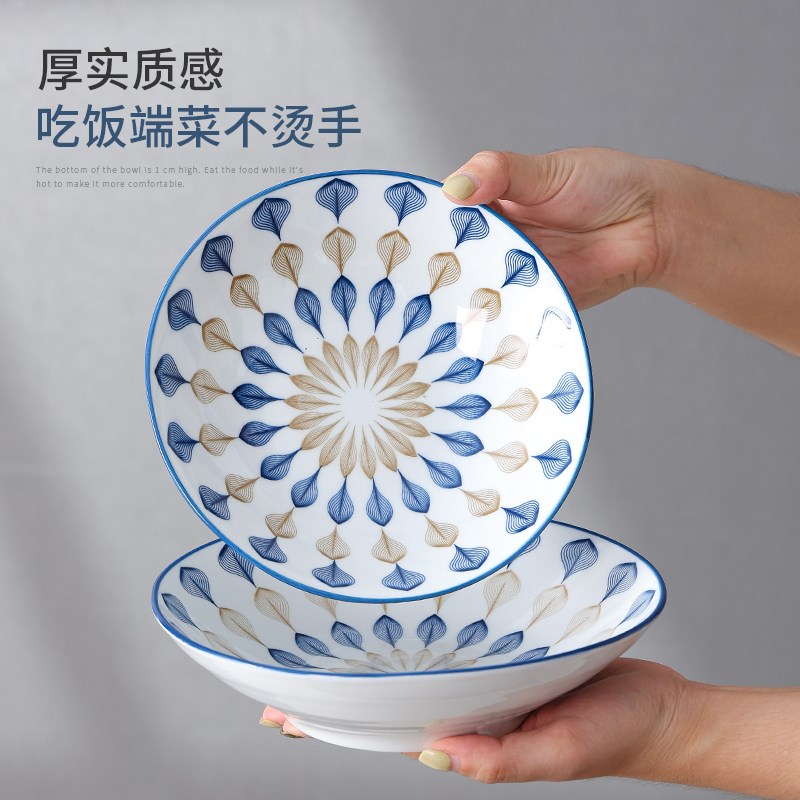 盘子菜盘家用2024新款陶瓷碟子餐盘餐具日式釉下彩7寸碗碟套装