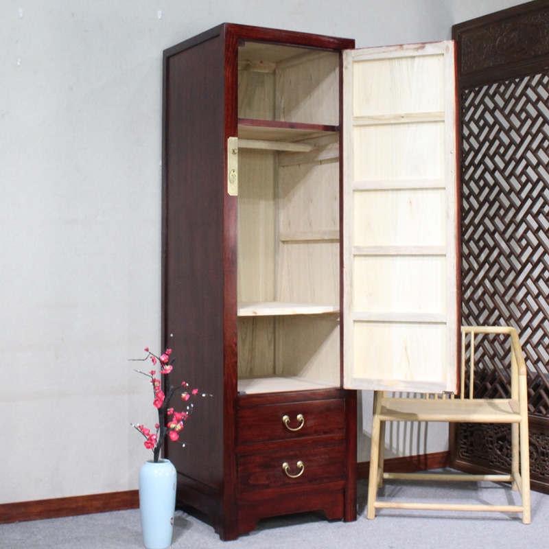 香樟木中式单门衣柜儿童衣橱实木收纳柜小户型卧室储物柜整体家具