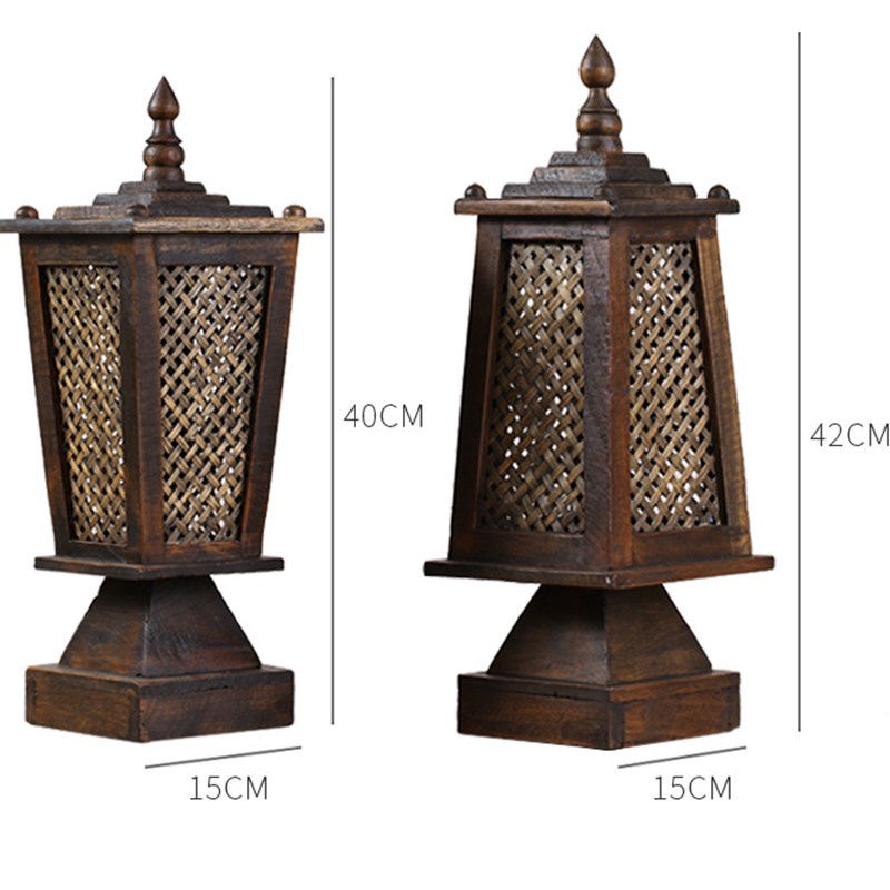 泰国竹编台灯 创意家居卧室床头灯复古护眼书房灯仿古桌小夜灯具