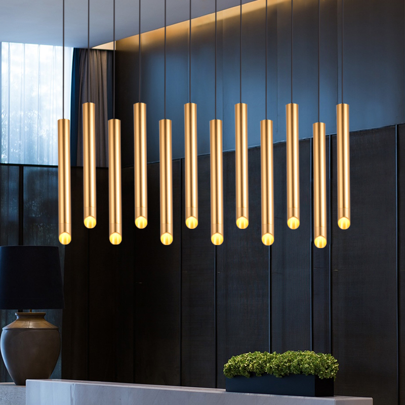 斜口led金色长筒射灯明装筒灯圆柱形圆筒吊线单灯餐厅吧台吊灯