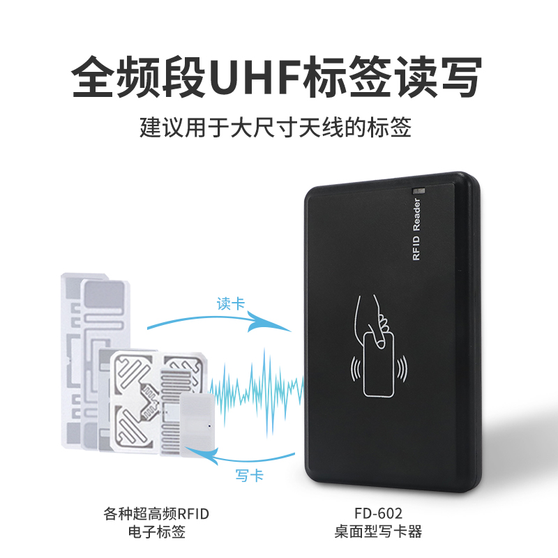 超高频RFID读写器usb免驱桌面式写卡器915Mhz电子标签读卡器uhf