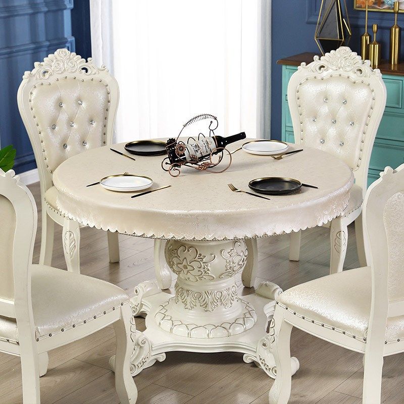 桌布欧式防水防油防烫免洗酒店饭店家用圆形大圆桌餐桌布烤火皮罩,居家布艺,桌布,淘宝优惠券,粉丝福利购,淘宝优惠卷