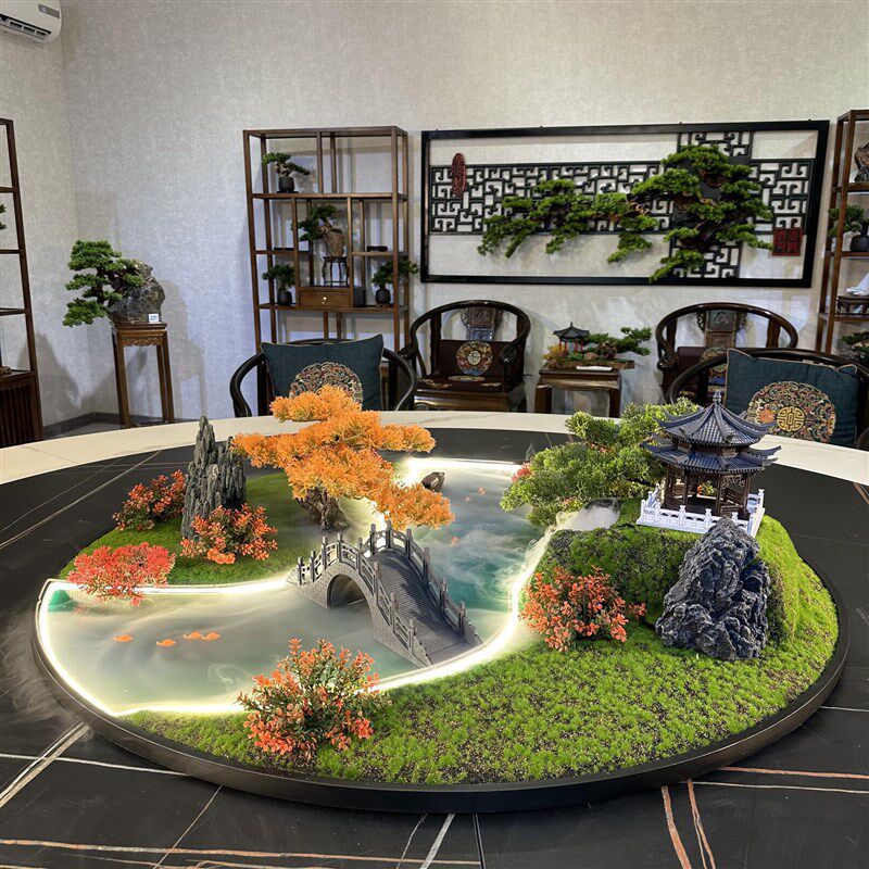 餐桌中间摆喷雾化流水灯光遥控桌摆转盘摆圆桌装饰盆景瓶,家居饰品,餐桌花艺,淘宝优惠券,粉丝福利购,淘宝优惠卷