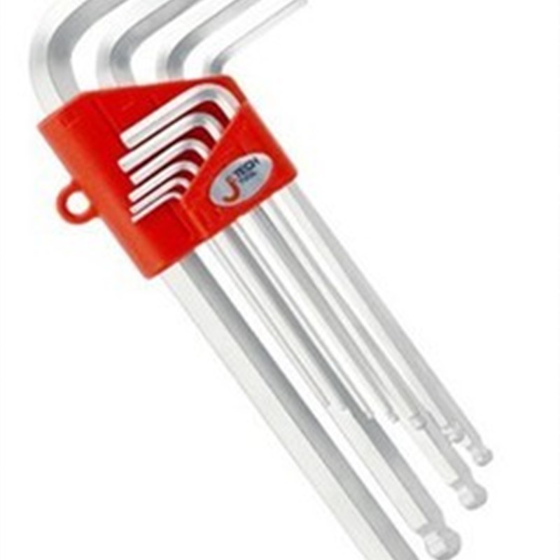 捷科10件球头镀铬加长/特长内六角扳手BM/BL-C10 PM/PL-C10