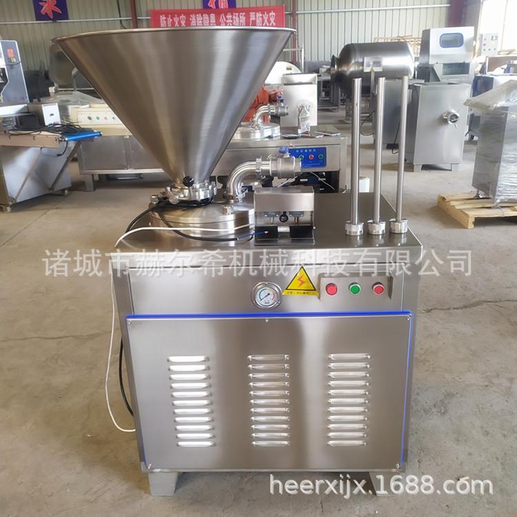 蒜味肠灌肠机活塞式全自动液压灌肠机烤肠30双管液压灌肠设备