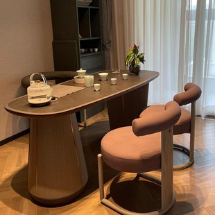 茶桌2024新款 新中式 高端阳台小型家用实木小茶台岩板胡桃木泡茶桌
