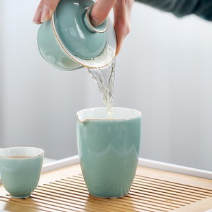 青云陶瓷公道杯家用茶海大号泡茶功夫茶具分茶器匀杯器配件 仟朴