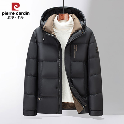 皮尔卡丹羽绒服男加厚连帽