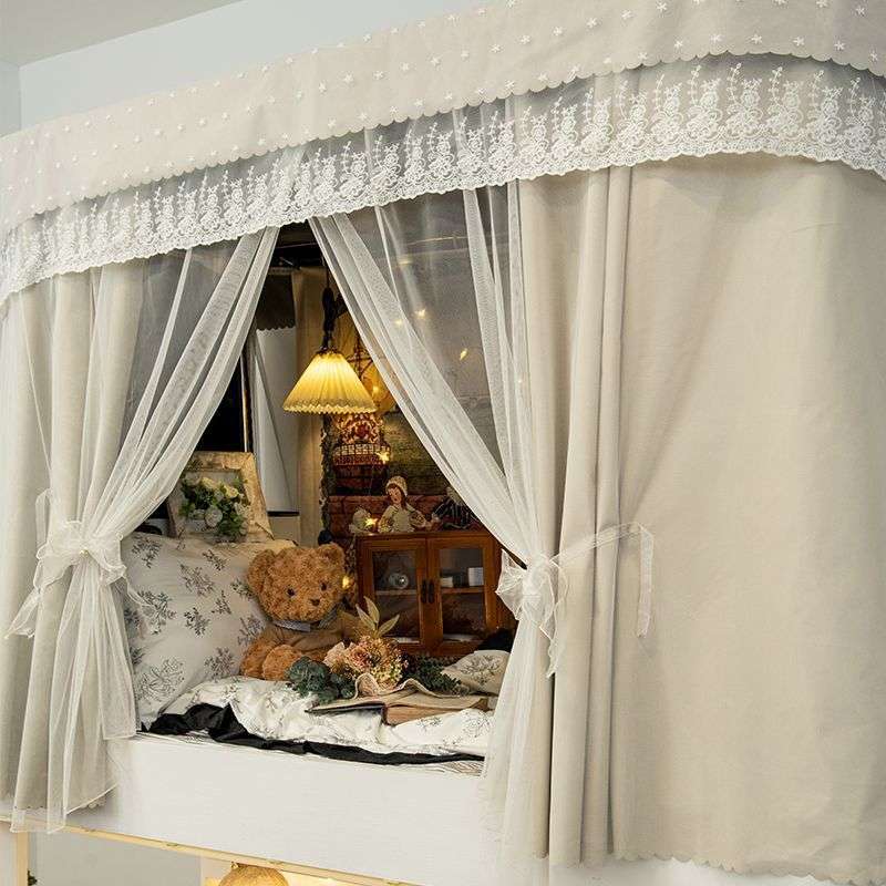 宿舍床帘强遮光上铺下生寝室u型轨道遮挡蚊帐一体式帘子