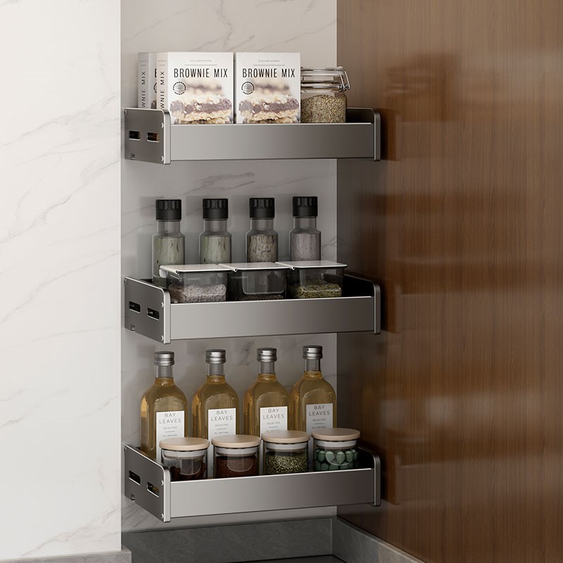 厨房小型置物架壁挂小尺寸20CM长宽免打孔35厘米窄款25公分收纳架