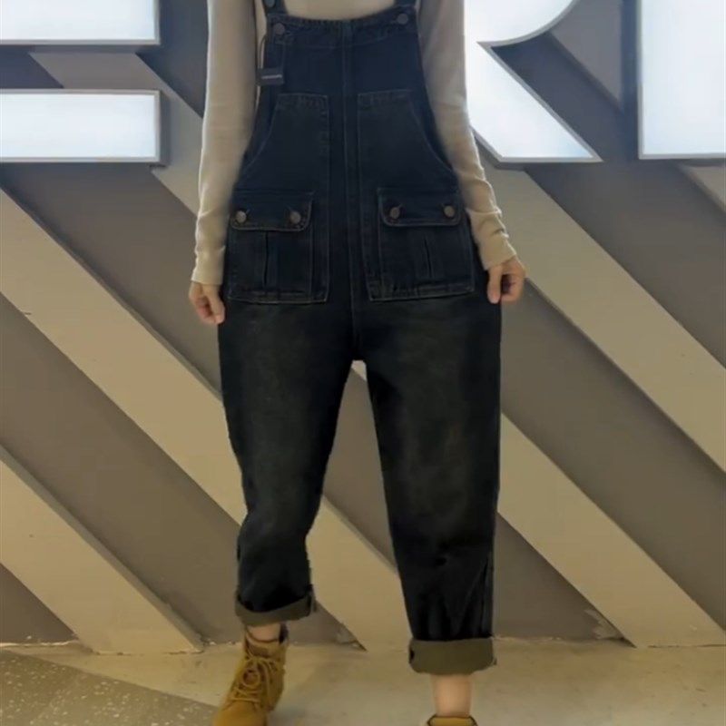 梨形身材大码女装牛仔背带裤子女2024夏季新款宽松显瘦九分吊带裤,女装/女士精品,大码裤装,淘宝优惠券,粉丝福利购,淘宝优惠卷