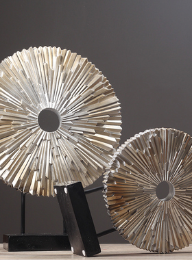 欧式禅意圆筒屏风摆件 家居客厅玄关样板间装饰酒店艺术品摆设