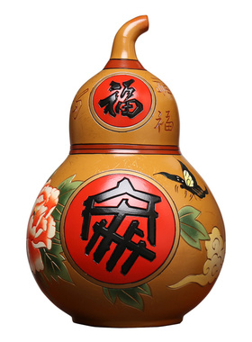 中式陶瓷葫芦摆件招财镇宅客厅家庭进门入户玄关博古架大号装饰品