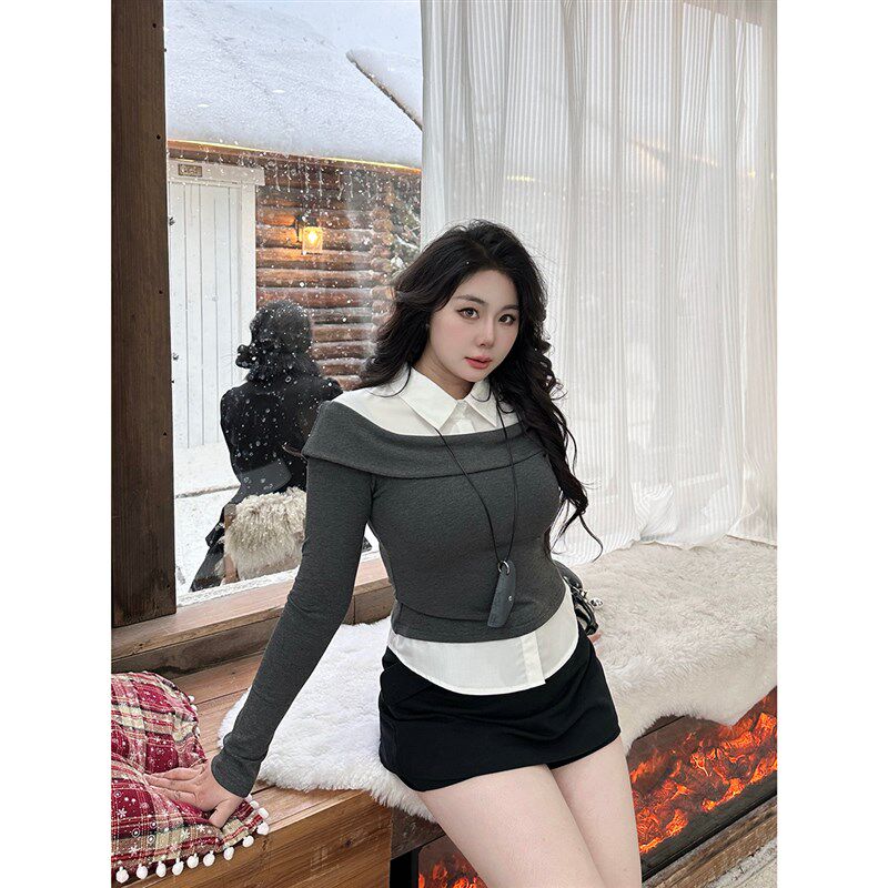 大小姐微胖大码黑色高腰A字牛仔半身裙裤女防走光百搭显瘦短裙子