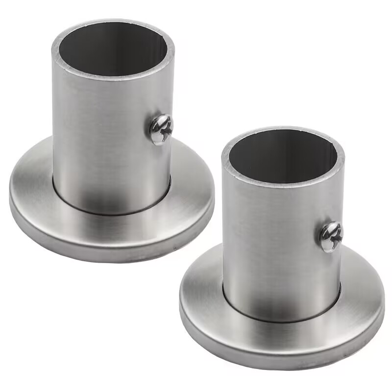 衣杆底座挂衣杆管座衣柜不锈钢管柜子晾衣杆挂衣法兰圆形