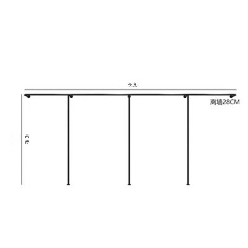 新款黑色服装店女装童装店上墙落地式陈列架展示架壁挂侧挂挂衣杆