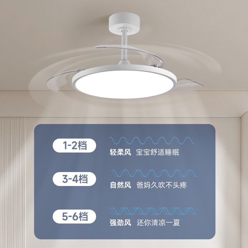 初识照明 全光谱护眼隐形风扇灯客厅卧室餐厅吊扇灯家用一体吊灯,家装灯饰光源,风扇灯,淘宝优惠券,粉丝福利购,淘宝优惠卷