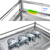 304不锈钢手推车实验室加厚双层静音工具小推车学校餐车品质承诺