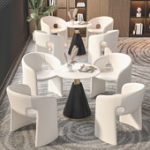 简约设计师休息区美容院接待单人沙发售楼部网红餐椅洽谈桌椅组合