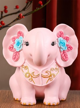 可爱卡通大象桌面摆件存钱罐储蓄罐同学生日送礼物酒柜客厅装饰品