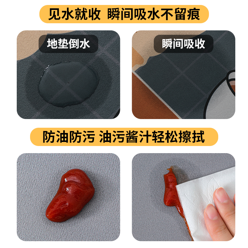 2023新家用厨房地垫防滑防油可擦免洗吸水硅藻泥厨房专用地毯脚垫