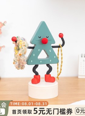 阿楹 可爱入门玄关钥匙托盘收纳挂架儿童房电视鞋柜书架治愈摆件