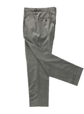 leo那不勒斯手工西裤男士灰色高腰强捻意式商务正装夏季裤子定制