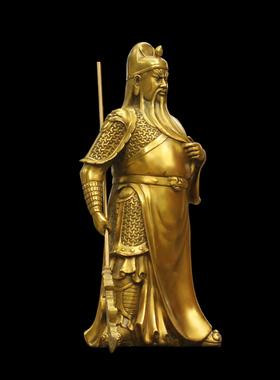 关公铜像关二爷摆件纯铜武财神佛像客厅供奉神像关公像开业特大号