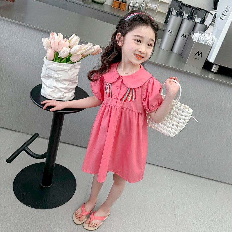 女童连衣裙夏季2024新款儿童绣碟洋气棉布裙女孩宝宝夏装短袖裙子,童装/婴儿装/亲子装,连衣裙,淘宝优惠券,粉丝福利购,淘宝优惠卷