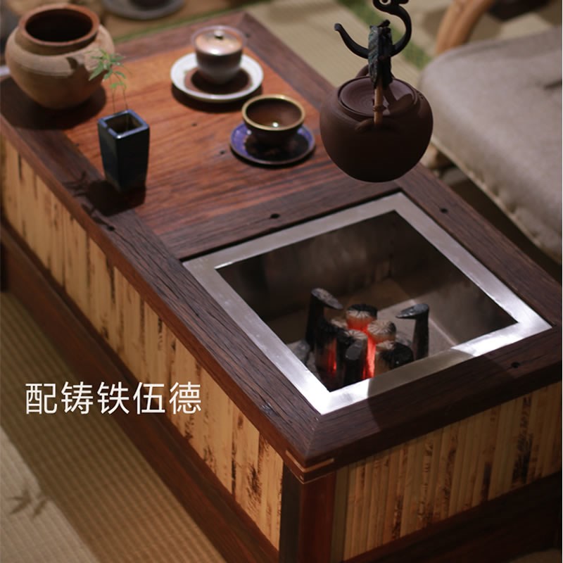 火钵木质榻榻米碳炉茶几多功能日式塌塌米茶桌飘窗炕桌炕几矮茶台